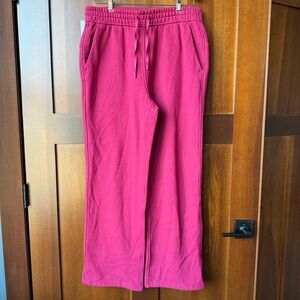 Women’s CRZ Yoga Cotton Fleece Sweatpants in Pomegranate Size Large